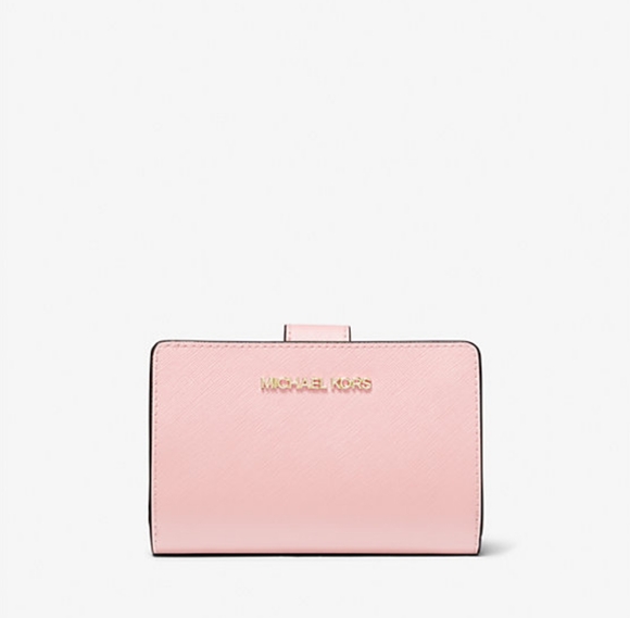 michael kors Medium Crossgrain Leather Wallet (Pink Powder Blush) - Picture 1 of 9